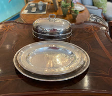 Load image into Gallery viewer, English Silver Domed three-piece serving platter
