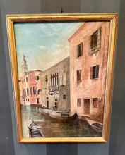 Load image into Gallery viewer, Italian Oil Painting of Venetian Canal &amp; Gondola
