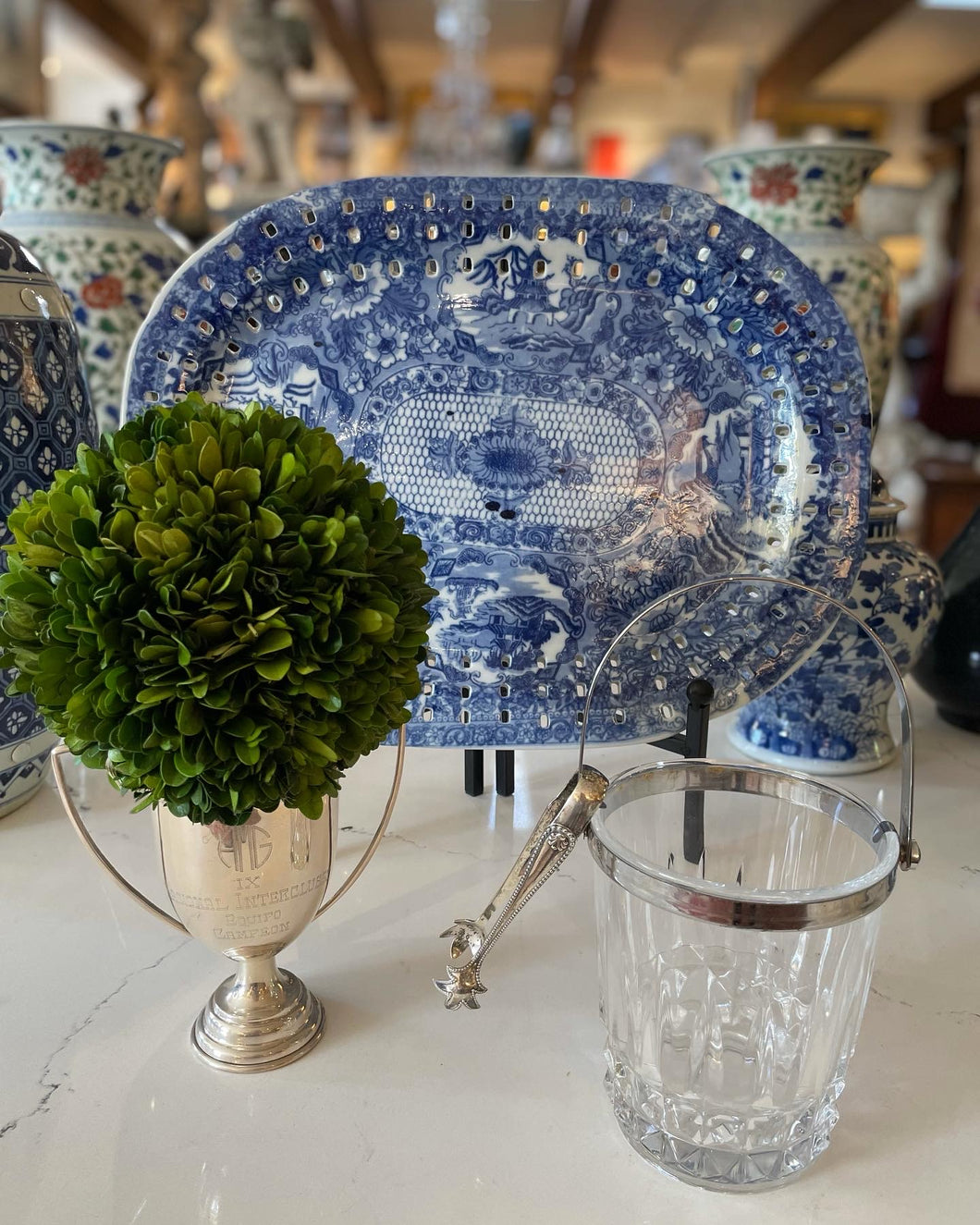 Blue & White Porcelain Platter