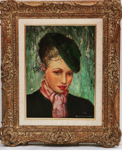 Load image into Gallery viewer, Guy De Marquand Oil on Board, Portrait of Gigi
