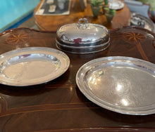 Load image into Gallery viewer, English Silver Domed three-piece serving platter
