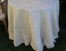 Load image into Gallery viewer, Striped linen tablecloth and matching 2-pillow set
