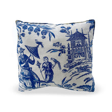 Load image into Gallery viewer, Blue and white chinoiserie throw pillow
