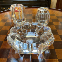 Load image into Gallery viewer, Baccarat 3-piece Crystal and Silver Ashtray set
