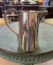 Load image into Gallery viewer, Silver Monogrammed Small Coffee Pot with wicker handle
