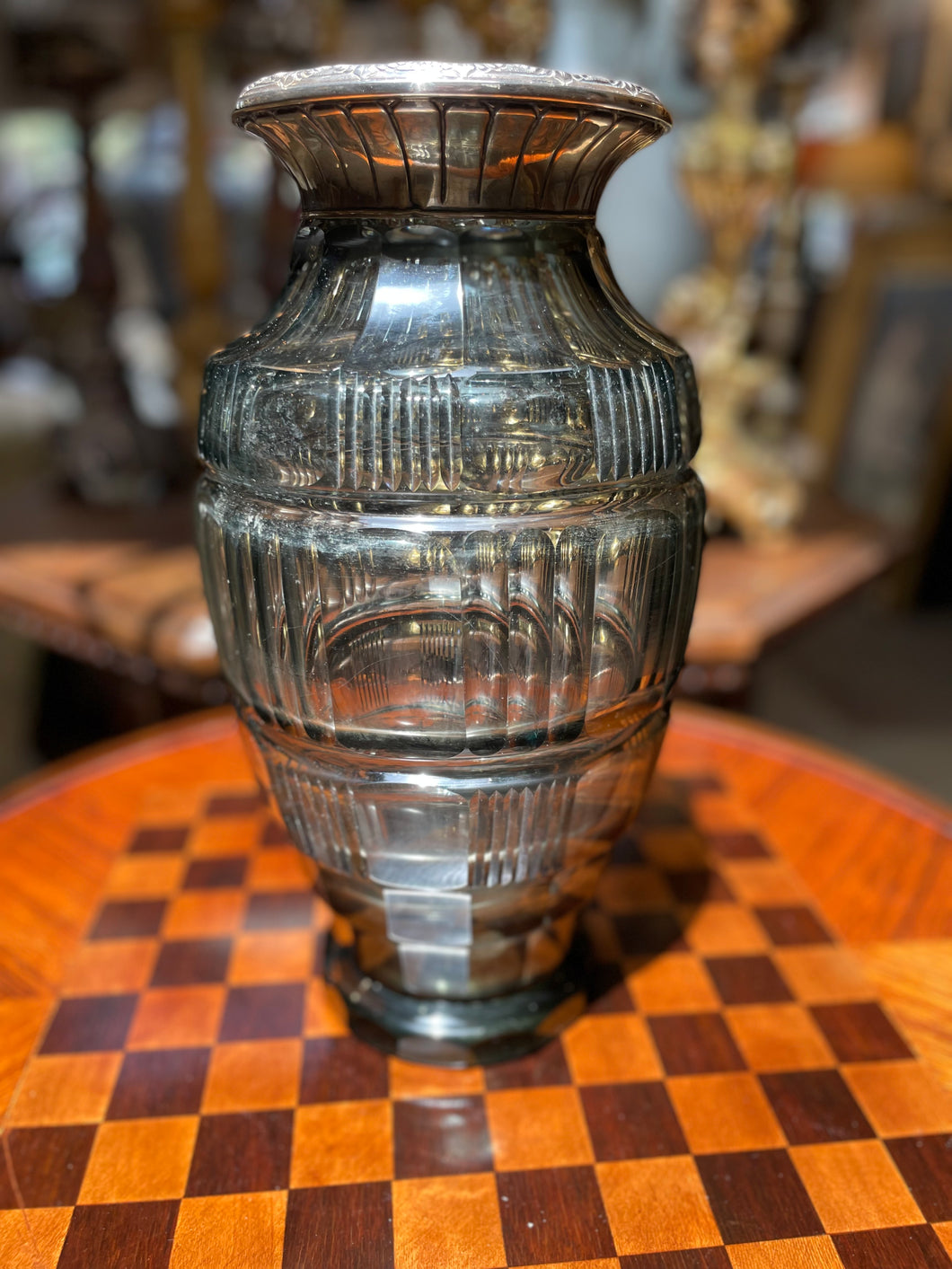 European Cut Glass Vase