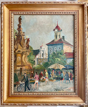 Load image into Gallery viewer, Continental Signed Oil Painting of small European village
